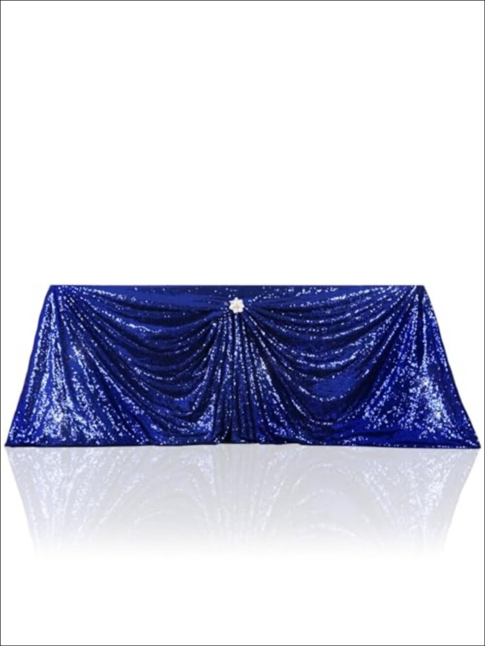 Sequin Tablecloth 90x132 Rectangular Full Length Floor Drape for 6ft Tables